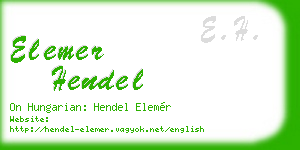 elemer hendel business card